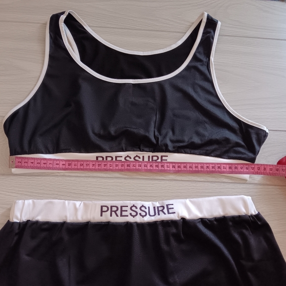 Women Basic Sleeveless Round Neck Letter Print Color Blocking Swimwear Two Piece - Picture 7 of 12